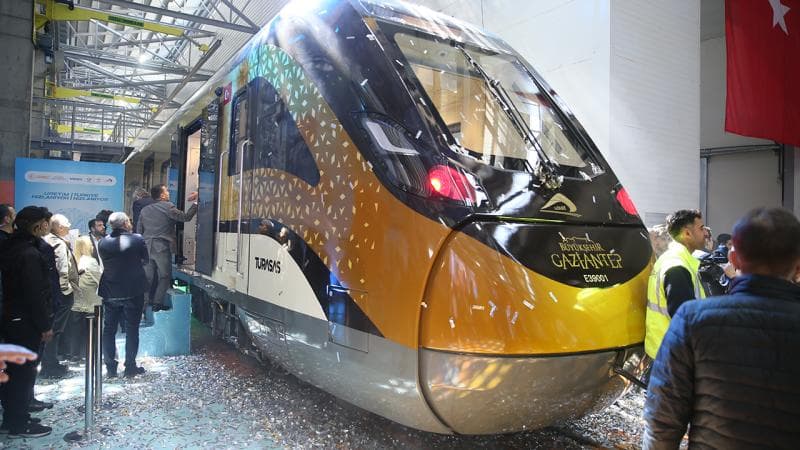 The inaugural launch of the first national train on the Gaziray line; an important step in Turkey's rail transport.
